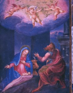 Natività, da un facsimile del Breviario di Re Filippo II di Spagna, 1569 (pergamena)